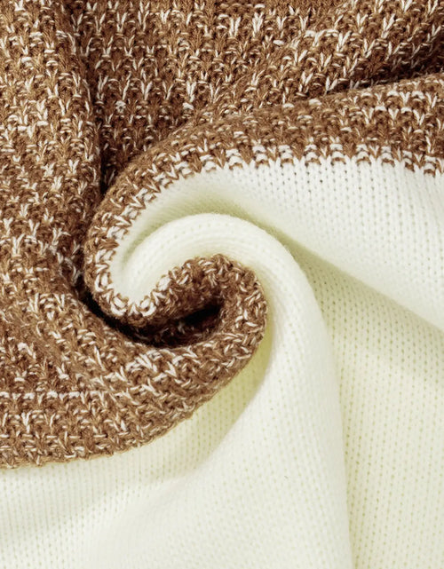 Load image into Gallery viewer, Men&#39;s Casual Color Block Long Sleeve Cable Knit Pullover Sweater
