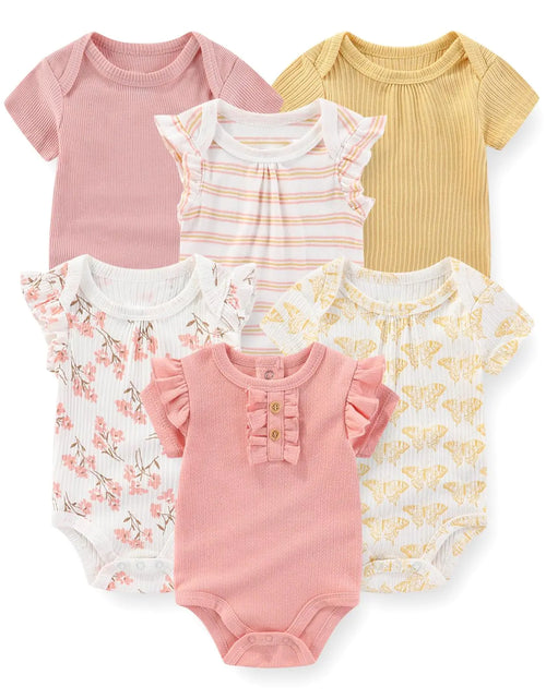 Load image into Gallery viewer, JELYLOVE Fashion Baby Boy Girl Bodysuits 6-Pack Casual Cotton Soft Infants Outfit New born Clothes
