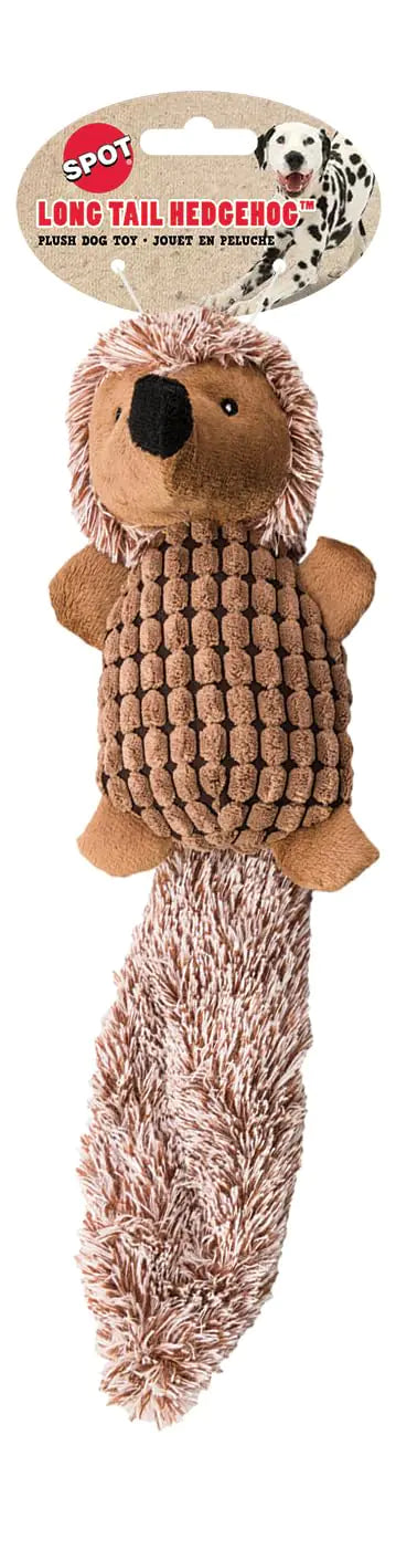 SPOT Ethical Pets 16" Assorted Long Tail Hedgehog Plush Dog Toy for Dog