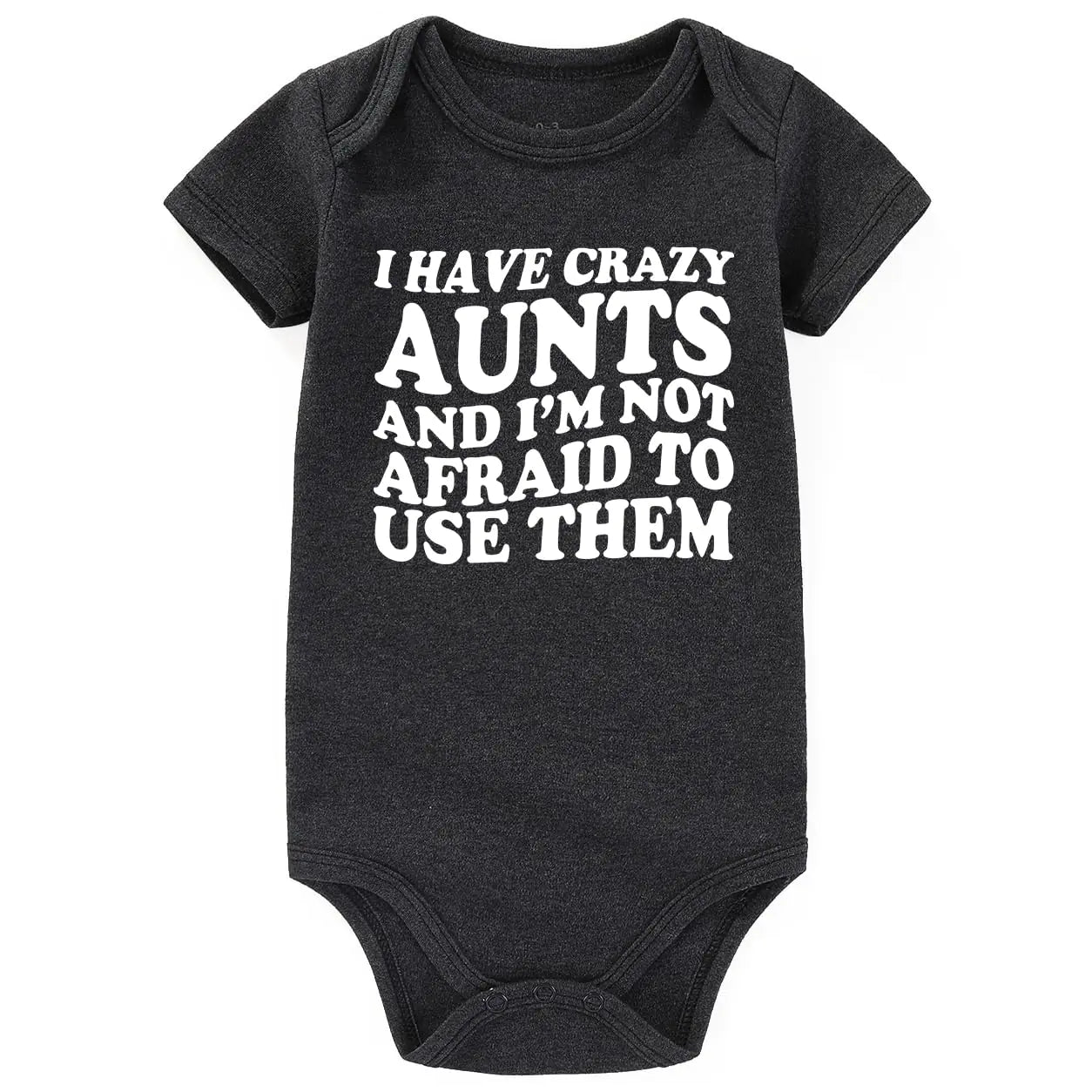 BESDEAR I Have Crazy Aunts Best Auntie baby clothes boy girl Aunties Bestie Baby Clothes Girl Outfits Baby Bodysuits Gifts Gray 3-6 months