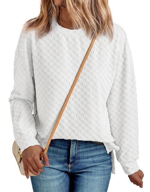 Load image into Gallery viewer, AUTOMET Business Casual Long Sleeve Shirts Tops Womens Trendy Dressy Blouses Cute Work Loose Fit Tee Tshirts 2024 Fall Fashion Clothes Ladies Tunic Clothes Outfit Clothing White
