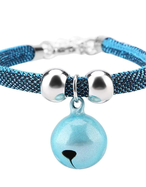 Load image into Gallery viewer, Japanese Pets Necklace Nylon Accessory Kitten Supply Cat Bell Collar with Bell(Blue)

