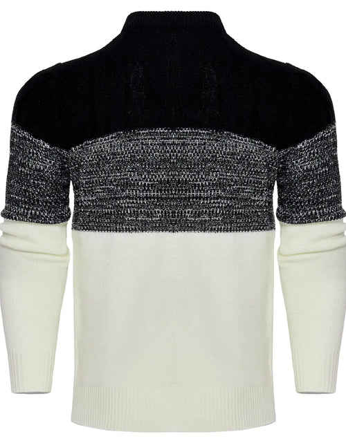 Load image into Gallery viewer, Men&#39;s Casual Color Block Long Sleeve Cable Knit Pullover Sweater
