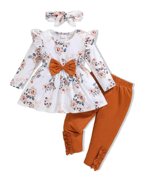 Load image into Gallery viewer, 24 Month Girl Clothes 18 Months Toddler Girl Clothes Baby Girl Outfits Fall Cute Ruffle Flower Pants Set Infant Winter Clothes for Little Girls Brown
