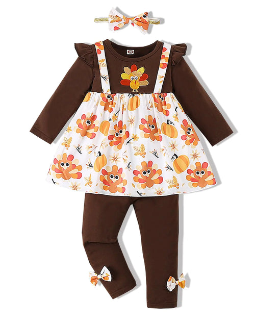 Load image into Gallery viewer, VINUOKER 3pcs Baby Toddler Girl Thanksgiving Day Clothes Toddler Girl Thanksgiving Outfits Set

