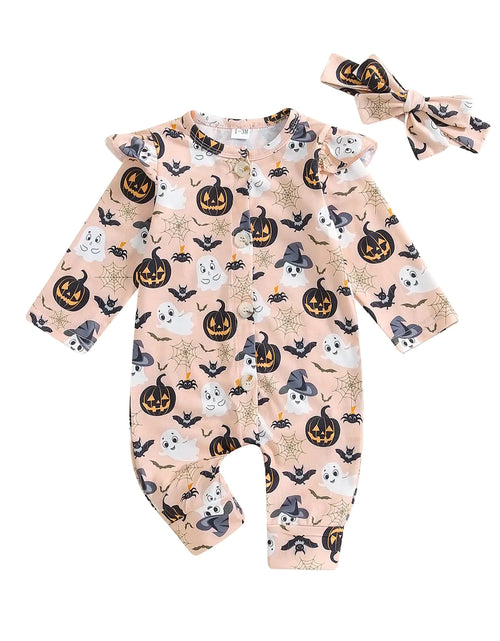Load image into Gallery viewer, Doisbetthsay Halloween Newborn Baby Girl Clothes Infant Long Sleeve Romper Jumpsuit Bodysuit Christmas Outfits
