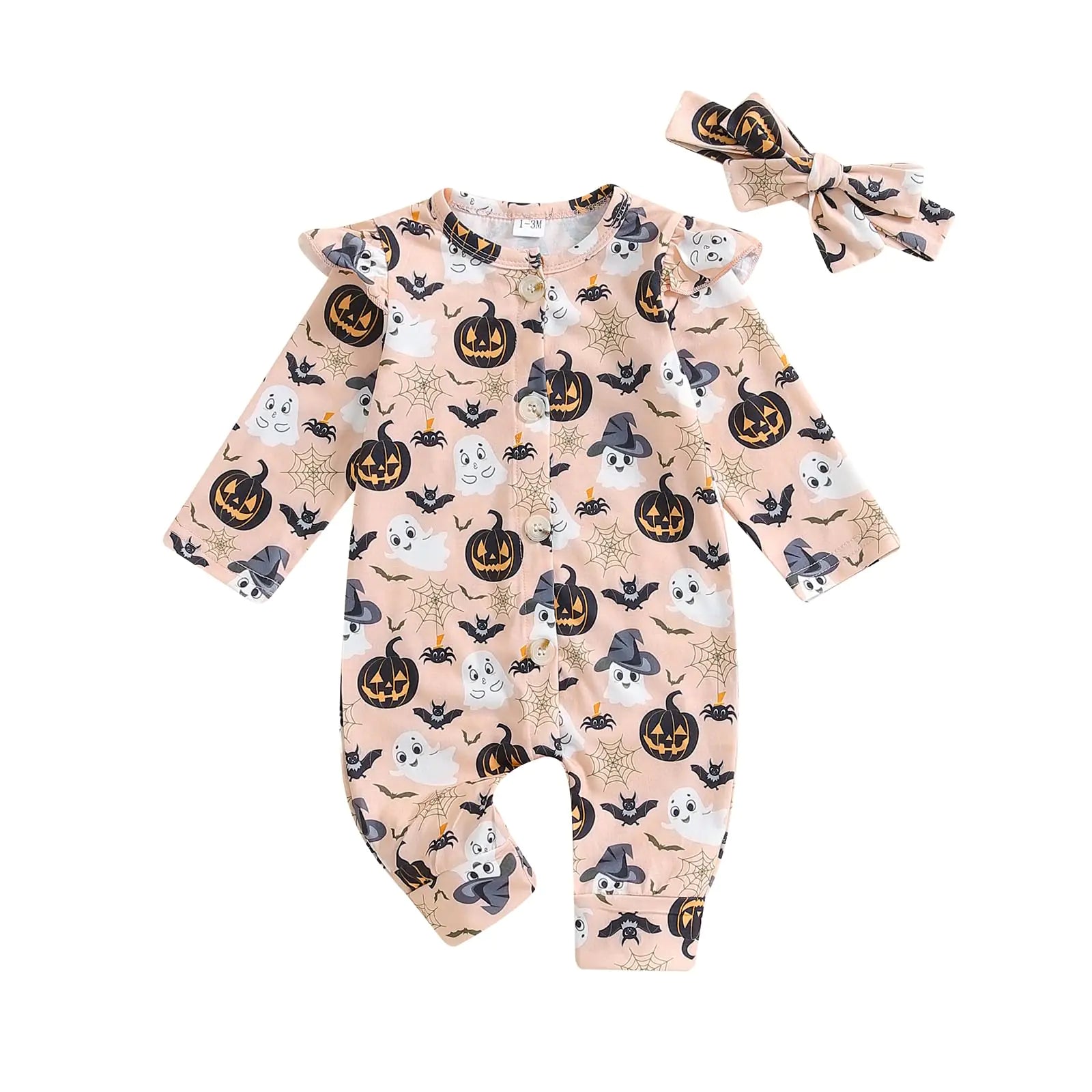 Doisbetthsay Halloween Newborn Baby Girl Clothes Infant Long Sleeve Romper Jumpsuit Bodysuit Christmas Outfits