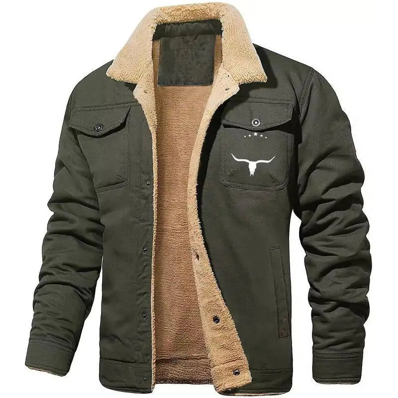 Men'S Fleece-Lined Cotton casual Jacket Work wear