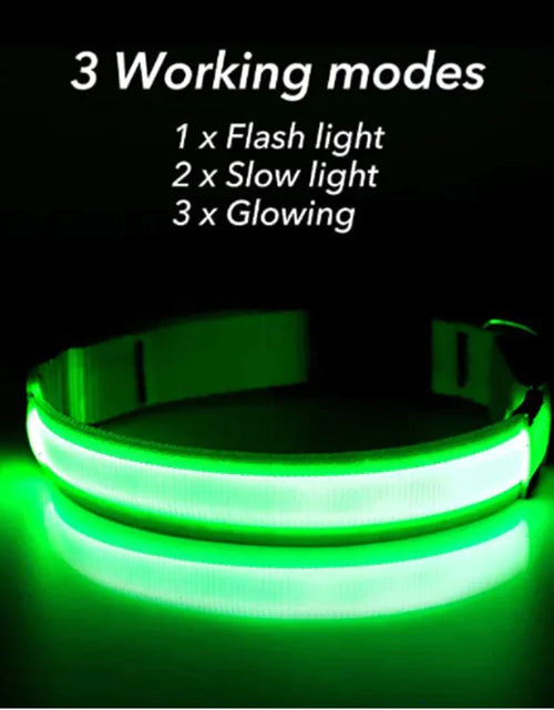 Load image into Gallery viewer, LED Adjustable Dog Collar Blinking Flashing Light Up Glow Pets Safety Waterproof
