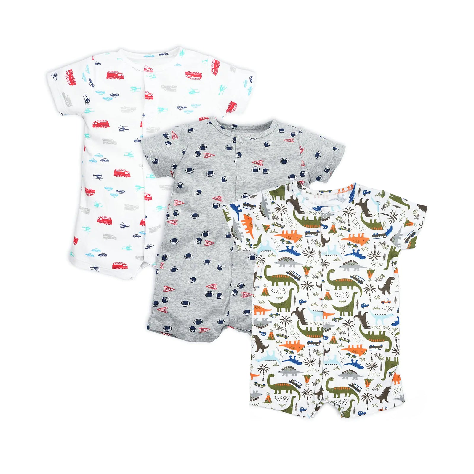 Minicoco Baby Infant Boys Short Sleeve Rompers Jumpsuits Cotton Summer Clothes for Toddler